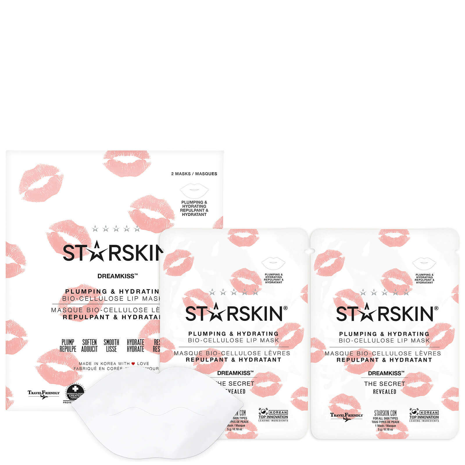 STARSKIN DREAMKISS™ Plumping and Hydrating Bio-Cellulose Lip Mask (2 Masks) Grace Beauty