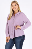 PLUS SIZE KOSHIBO ROLL UP SLEEVE TOP Bagel