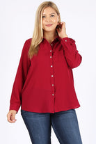 PLUS SIZE KOSHIBO ROLL UP SLEEVE TOP Bagel