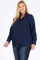 PLUS SIZE KOSHIBO ROLL UP SLEEVE TOP Bagel