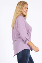 PLUS SIZE KOSHIBO ROLL UP SLEEVE TOP Bagel