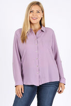 PLUS SIZE KOSHIBO ROLL UP SLEEVE TOP Bagel