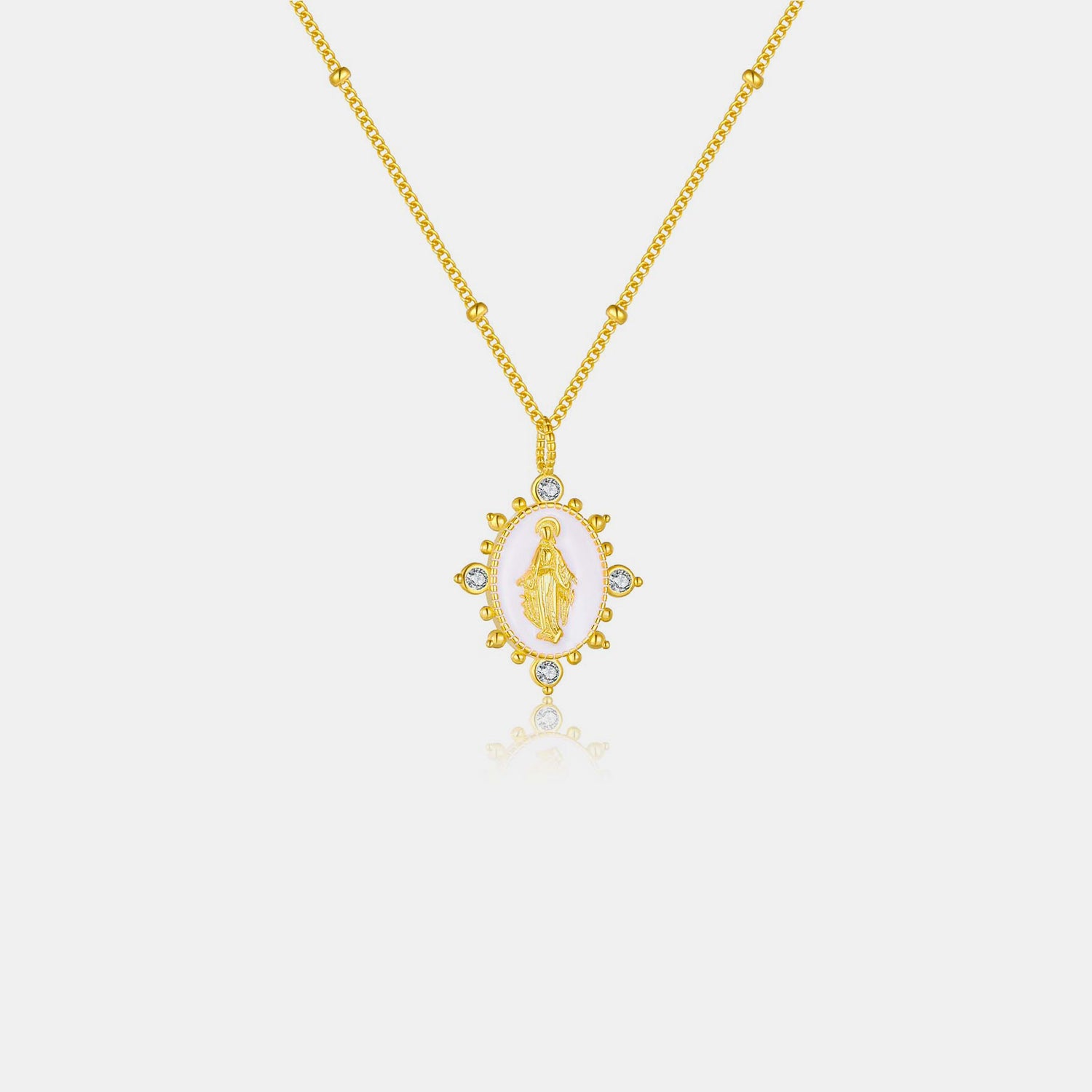 18K Gold-Plated Spring Ring Closure Pendant Necklace