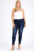 Plus Size High Waist Ripped Denim Jeggings Pants Bagel