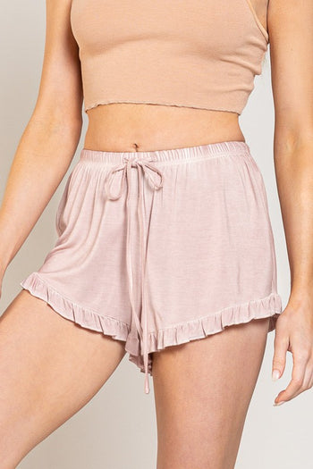 Light Weight Ruffle Trim Shorts POL