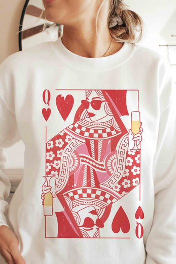 CHAMPAGNE QUEEN OF HEARTS Graphic Sweatshirt BLUME AND CO.