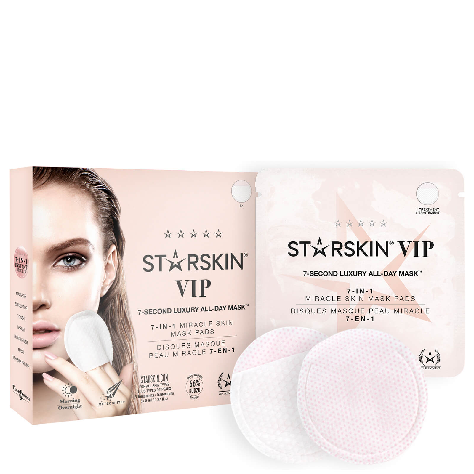 STARSKIN VIP 7-Seconds Luxury All Day Mask - 5x 8ml, 7-in-1 Miracle Skin Mask Pads Grace Beauty