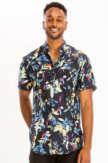 Weiv Hawaiian Print Button Down Shirt WEIV