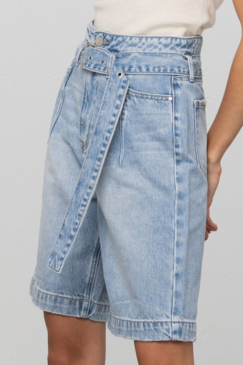 Self Belted Bermuda Denim Shorts Denim Lab USA