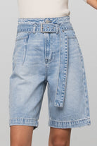 Self Belted Bermuda Denim Shorts Denim Lab USA