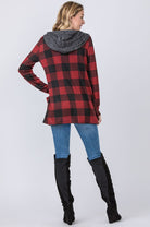 Buffalo Plaid Hooded Cardigan EG fashion