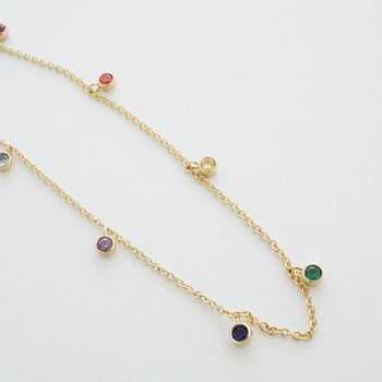 Rainbow Bezel Crystal Stardust Necklace HONEYCAT Jewelry