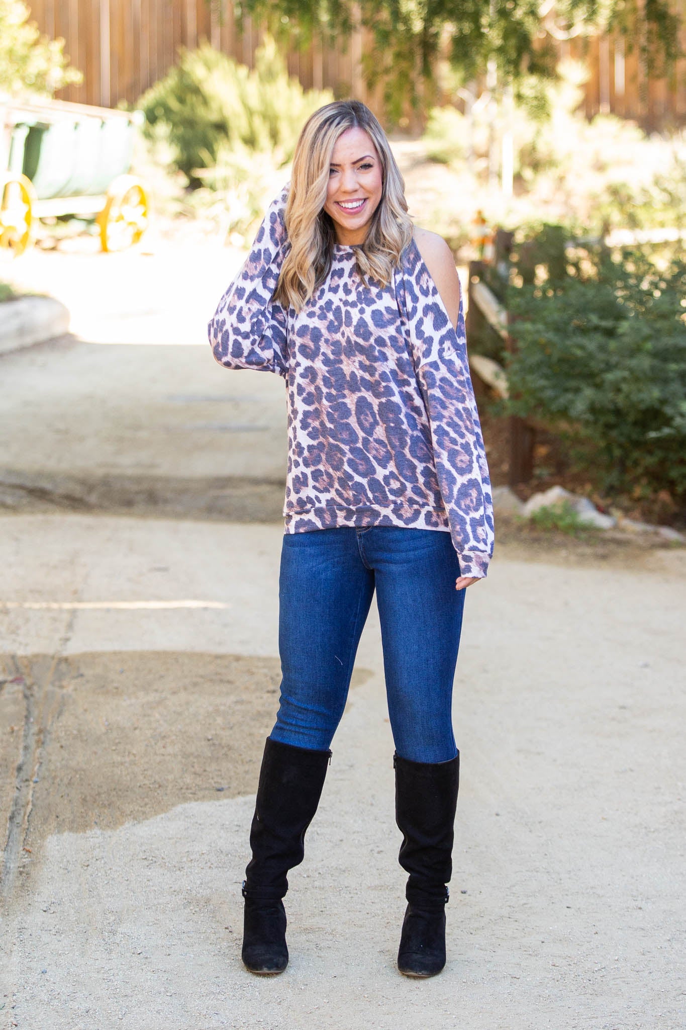 Roaring Around Cold Shoulder Pullover Boutique Simplified