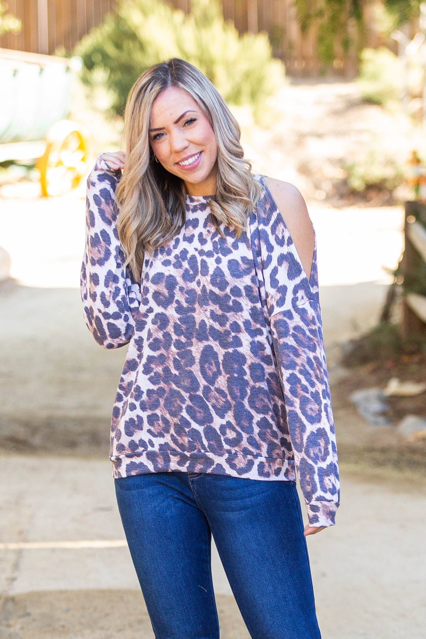 Roaring Around Cold Shoulder Pullover Boutique Simplified