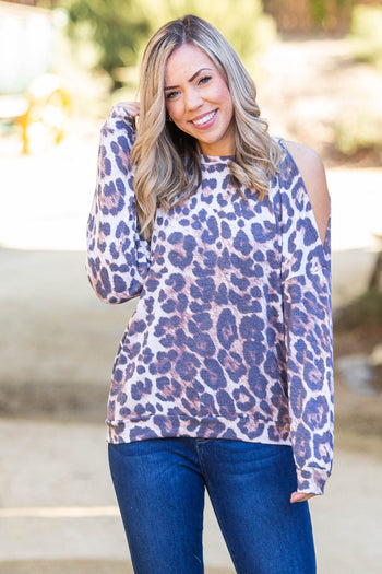 Roaring Around Cold Shoulder Pullover Boutique Simplified