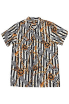 MENS GOLD CHAIN STATUS PRINT BUTTON DOWN SHIRT WEIV