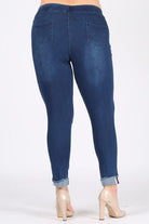 Plus Size High Waist Distressed Jeggings Pants Bagel