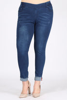 Plus Size High Waist Distressed Jeggings Pants Bagel