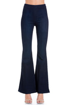 zipper back faded denim flare  jeans pants O2 Denim