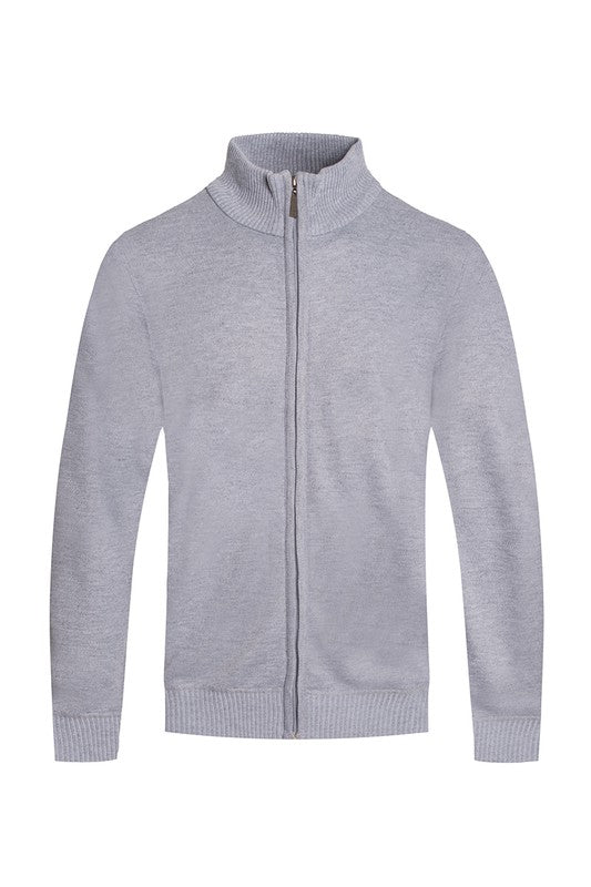 Weiv Mens Solid Full Zip Sweater WEIV