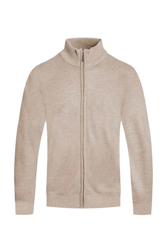 Weiv Mens Solid Full Zip Sweater WEIV