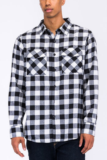 Regular Fit Checker Plaid Flannel Long Sleeve WEIV