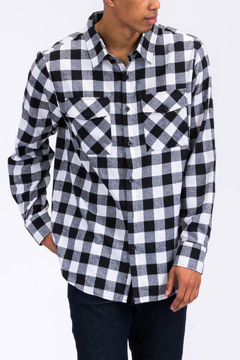 Regular Fit Checker Plaid Flannel Long Sleeve WEIV