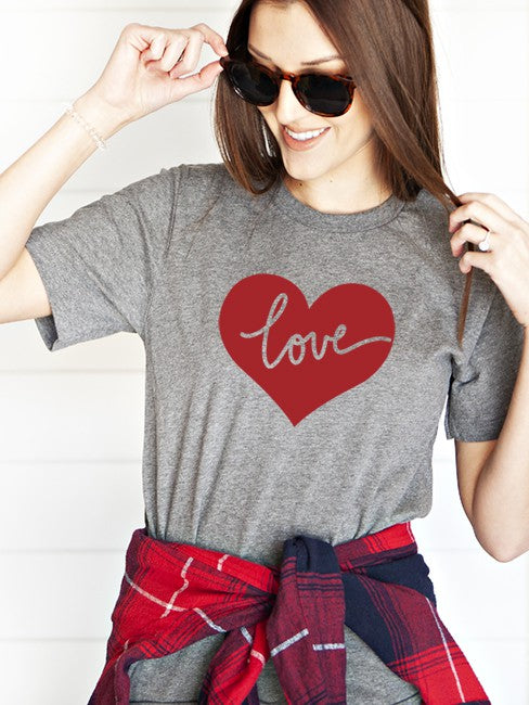 Love Heart Tee Wildberry Waves