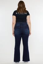 Plus High Rise Double WB Fray Hem Flare Jeans Kan Can USA