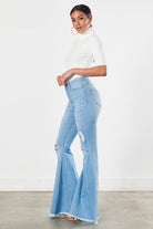Distressed Flare Jeans Vibrant M.i.U