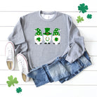 St. Patrick's Gnomes Graphic Sweatshirt Olive and Ivory Wholesale