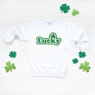 Lucky Bold Graphic Sweatshirt Olive and Ivory Wholesale