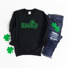 Lucky Bold Graphic Sweatshirt Olive and Ivory Wholesale