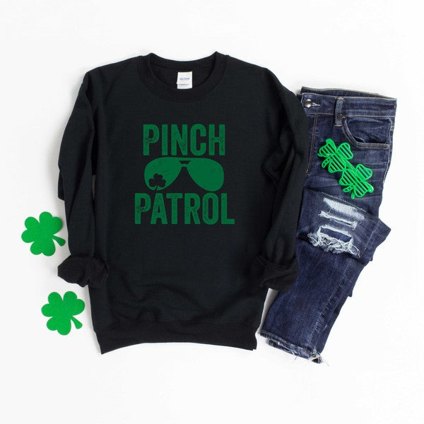 Pinch Patrol Graphic Sweatshirt Olive and Ivory Wholesale