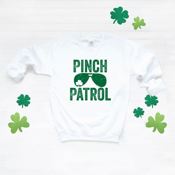 Pinch Patrol Graphic Sweatshirt Olive and Ivory Wholesale