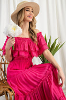 OFF THE SHOULDER RUFFLE MAXI DRESS eesome