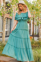 OFF THE SHOULDER RUFFLE MAXI DRESS eesome