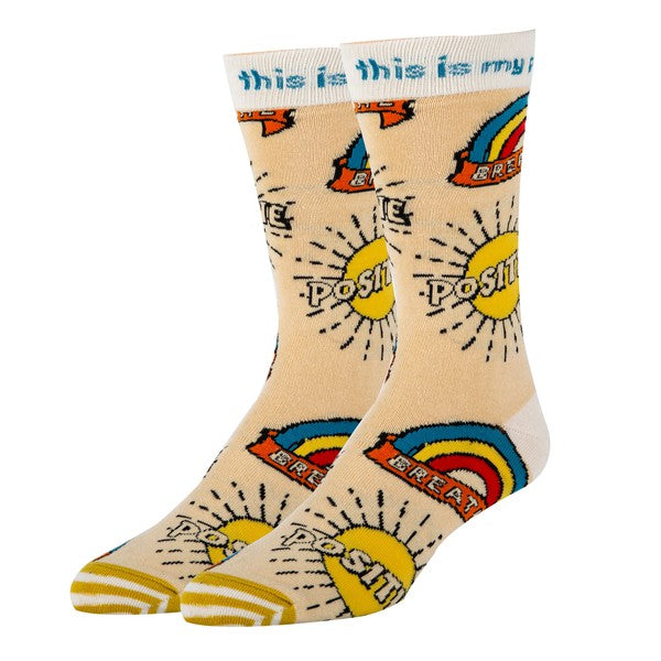 Positive - Men's Cotton Crew Funny Socks Oooh Yeah Socks