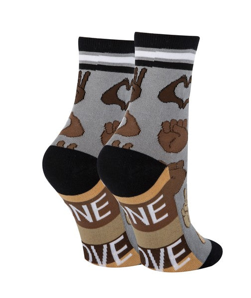 One Love - Women's Emoji Cotton Crew Socks Oooh Yeah Socks