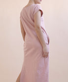 BRUSHED ORGANIC HEMP Side Slit Maxi Dress Fabina