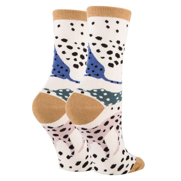 Cheetah Charm - Women's Cotton Crew Socks Oooh Yeah Socks