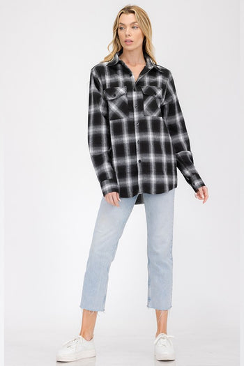 Regular Fit Checker Plaid Flannel Long Sleeve WEIV