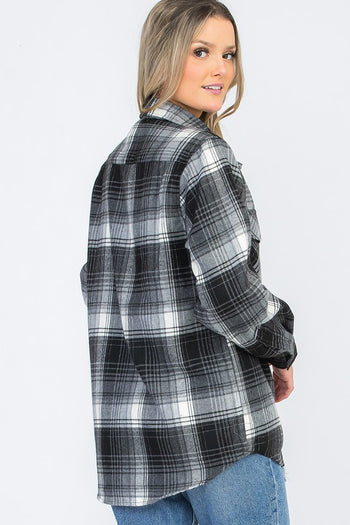 Regular Fit Checker Plaid Flannel Long Sleeve WEIV