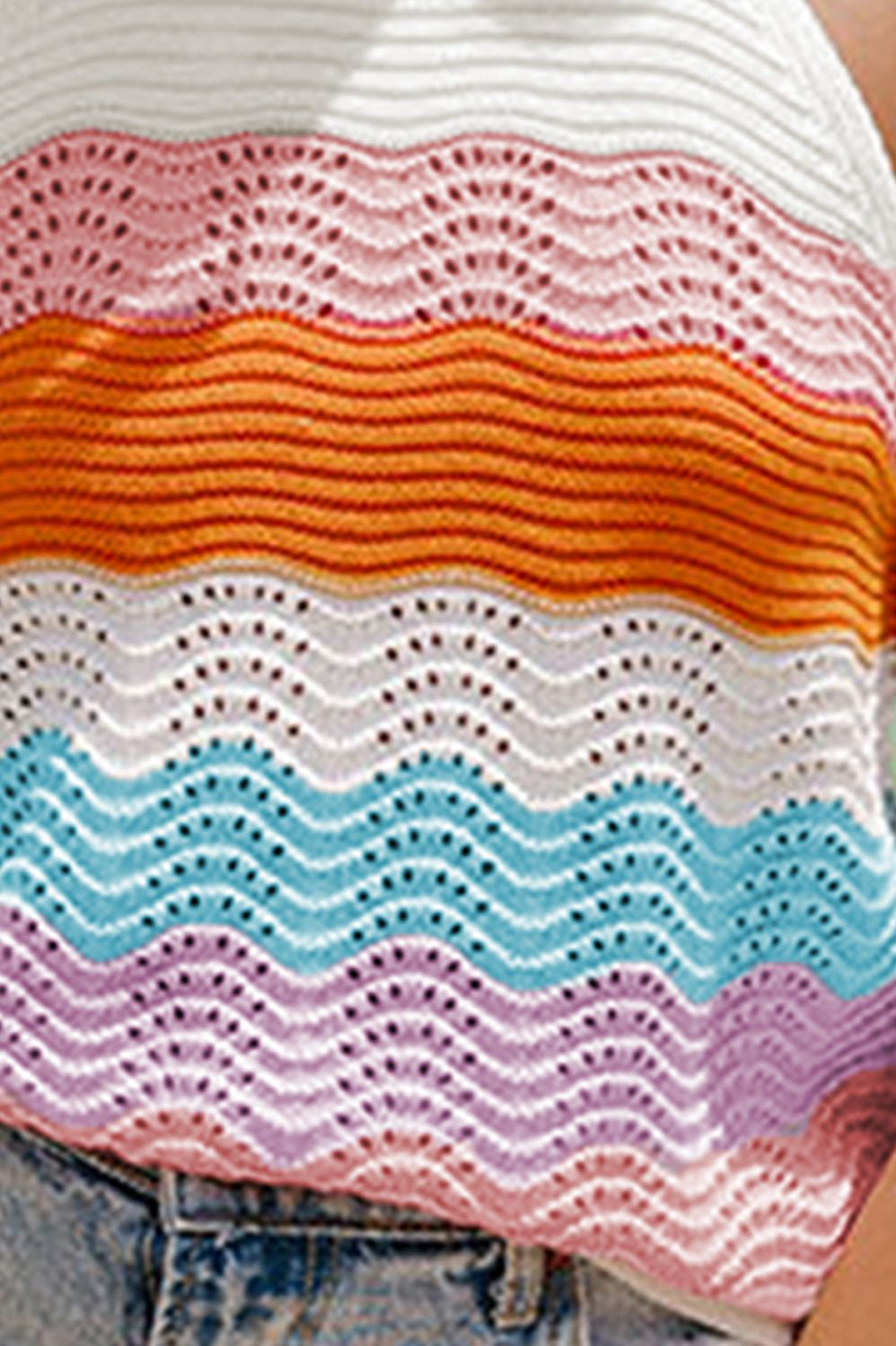 Color Block Round Neck Knit Vest Trendsi
