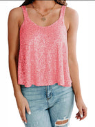 Sequin Scoop Neck Tank Casual Chic Boutique