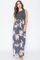 Plus Sleeveless Floral Maxi Dress EG fashion