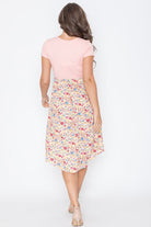 Cap Sleeve Contrast Floral Midi Dress With Pockets EG fashion