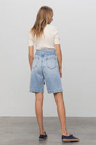 Self Belted Bermuda Denim Shorts Denim Lab USA