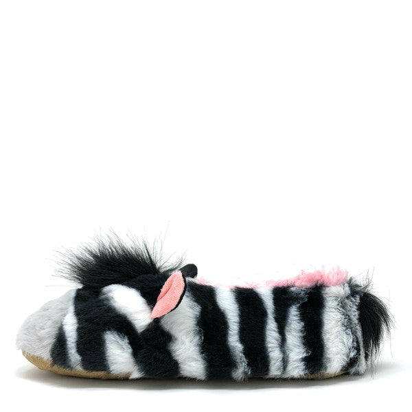 ZZ Zebra - Women's Fluffy Animal House Slippers Oooh Yeah Socks