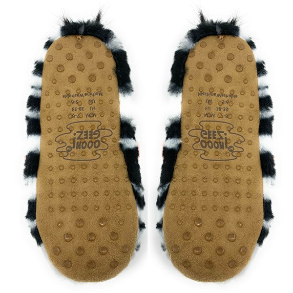 ZZ Zebra - Women's Fluffy Animal House Slippers Oooh Yeah Socks